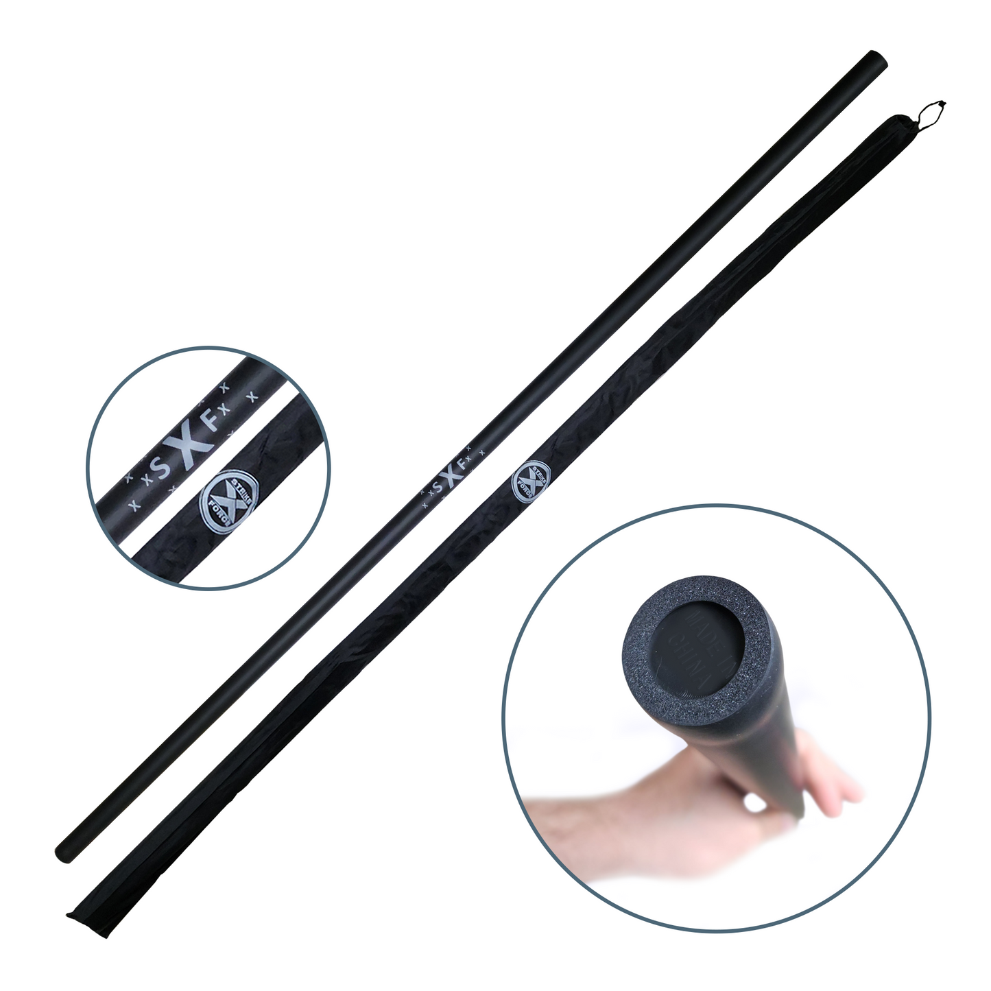 STRIKEXFORCE 5 Ft Foam Padded Practice Bo Staff with Carry Bag