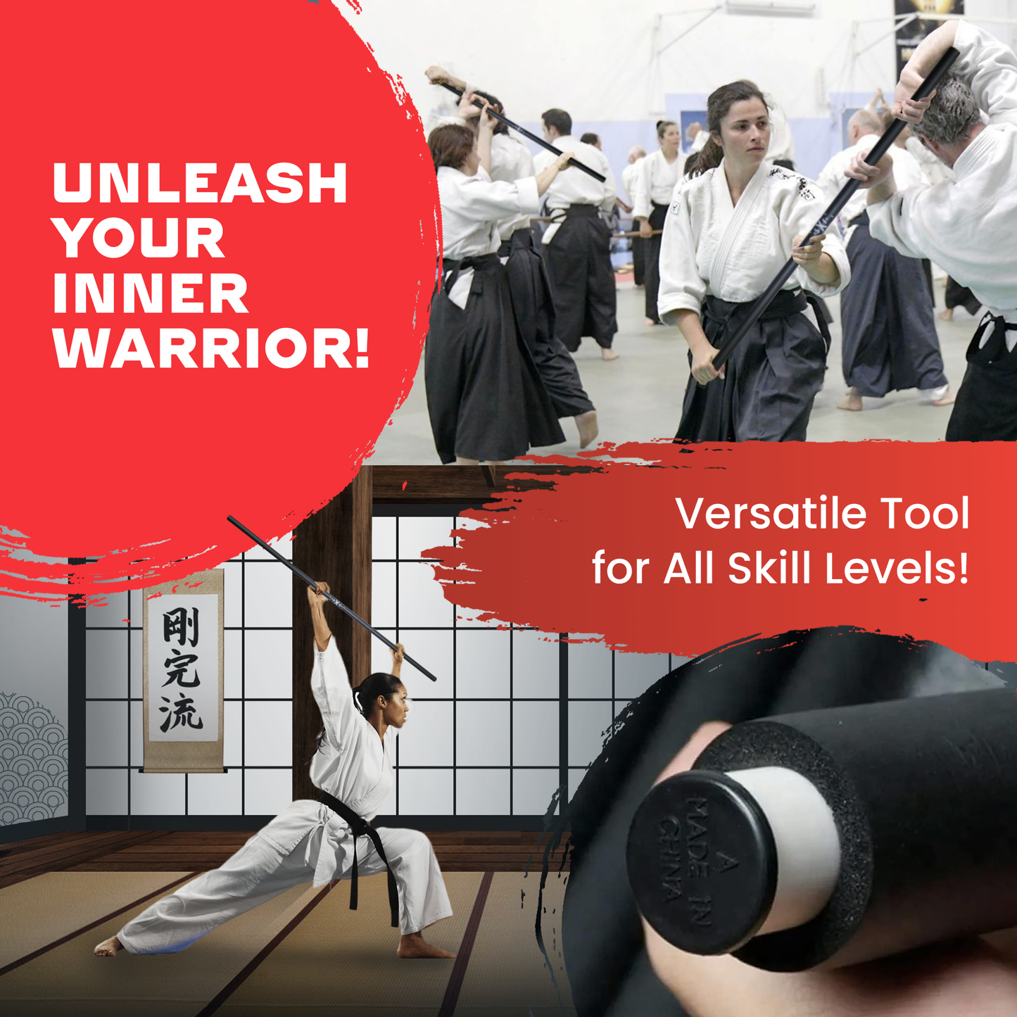 STRIKEXFORCE 5 Ft Foam Padded Practice Bo Staff with Carry Bag